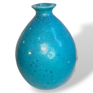 Small Blue Zant Studio‎ Art Pottery Stoneware Vase 4"